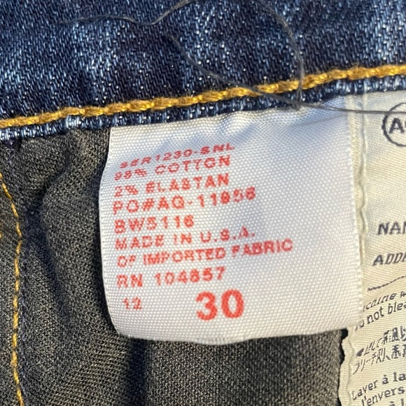 AG Adriano Goldschmied The Capri Blue Denim Cropped Jeans Non Distressed Size 30 - Picture 9 of 11